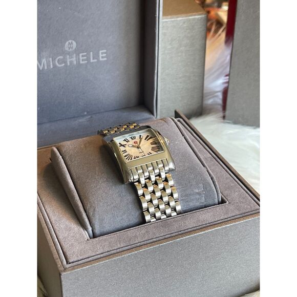 Michele Deco Square White Face 29MM Water Resistant Watch ~Box & Extra Bands main image 14